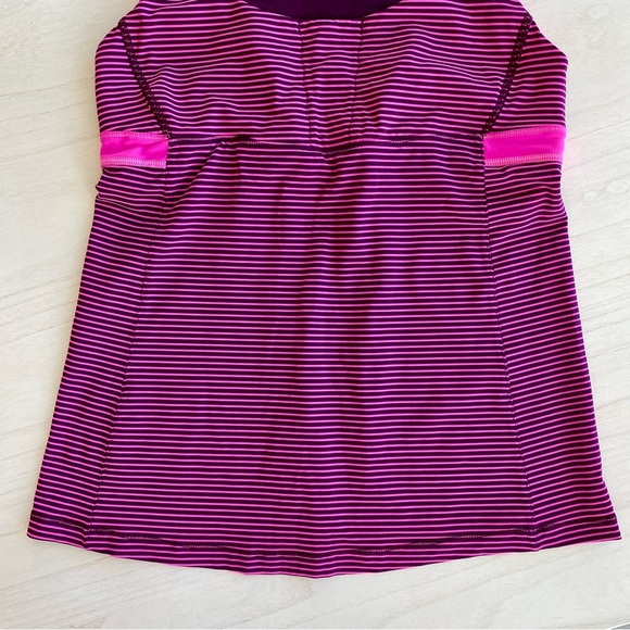 Lululemon Stuff Your Bra Tank II Hyper Stripe, Hot Pink/Maroon, Size M/L - Picture 2 of 15